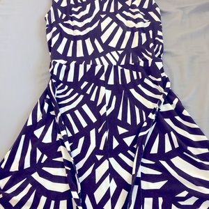 Ann Taylor Purple & White Dress Size medium
